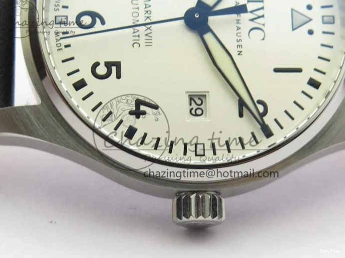 MIROTIME 0226 MARK XVIII IW327002 SS FKF 1:1 Best Edition White Dial On Black Leather Strap Affordable 7121